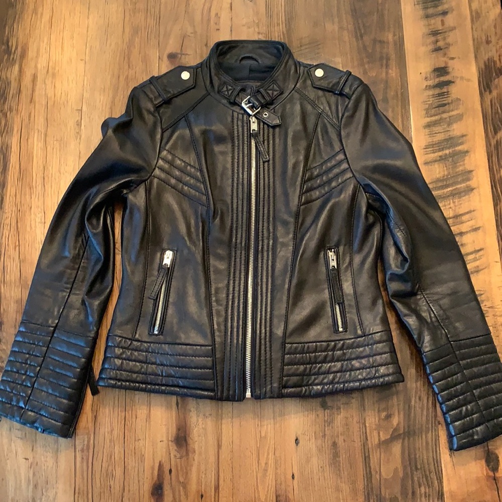 Michael Kors Leather Moto Jacket